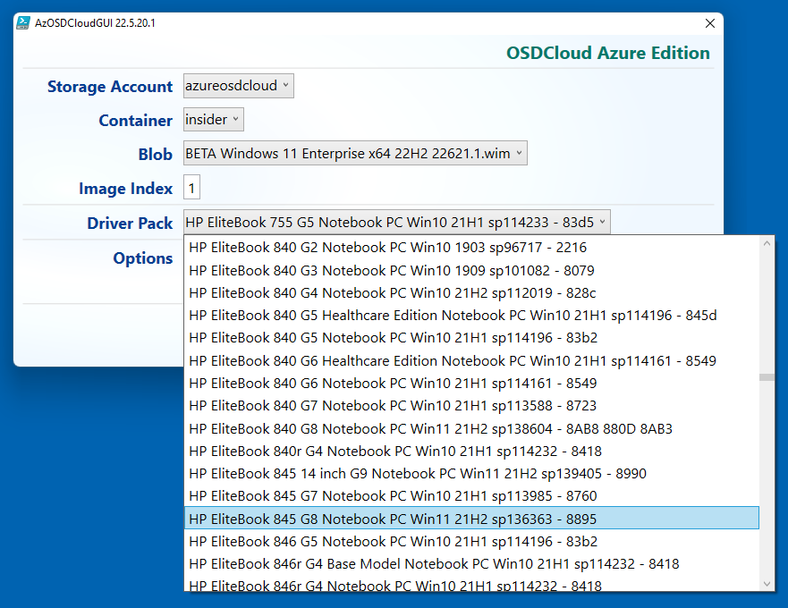 SeguraOSD's tweet photo. The next real update to #OSDCloud will let you change the auto selected Driver Pack to whatever you want @Jonatha92501607 https://t.co/D9NYApXX6x