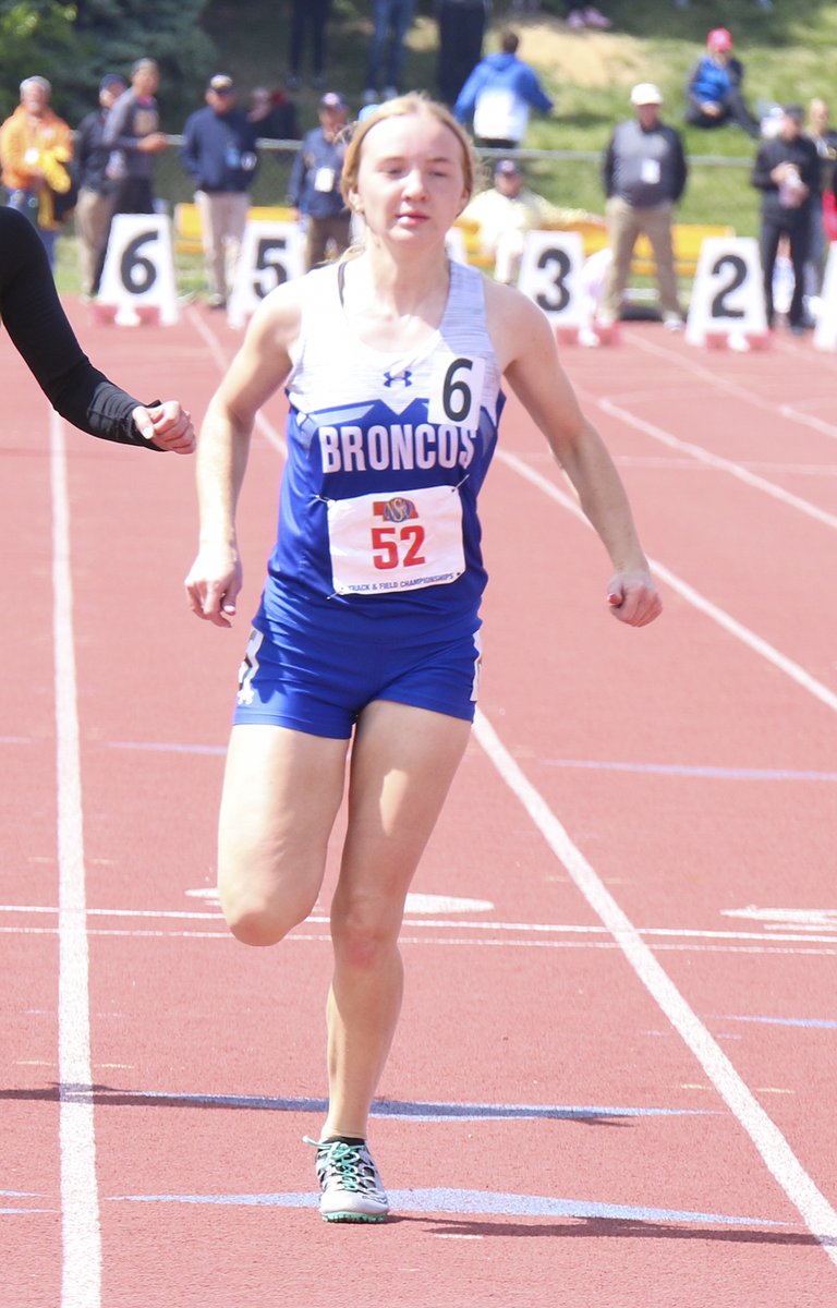 SCIStephanie's tweet photo. TR: Savannah Horne of @cpsbroncos was fourth in the Class C 100-meter dash in 12.78 seconds. #broncoblue #statetrack #statemedal https://t.co/7TV9BrJzev