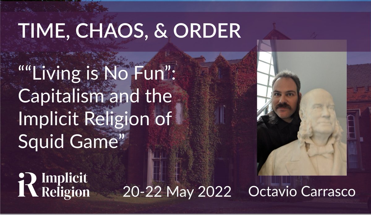 ImplicitReligio's tweet photo. Opening #IR44's fifth and final panel, @Toberemindedof is presenting ““Living is No Fun”: Capitalism and the
#ImplicitReligion of #SquidGame” https://t.co/dgrIXurq68