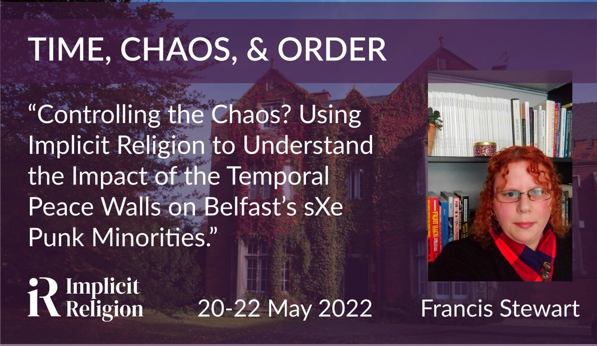 ImplicitReligio's tweet photo. Now speaking, @Dr_F_Stewart “Controlling the Chaos? Using #ImplicitReligion to understand the Impact of the Temporal Peace Walls on Belfast’s sXe Punk Minorities.” #IR44 https://t.co/jvcVRlMEeH