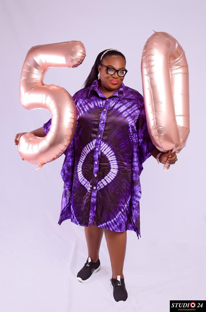 Boma65's tweet photo. Bola Adiat Yusuf Ekine @ 50.  

Happy birthday to my darling wife at 50. Wishing you many happy returns of the day LLNP. Age with Grace my dear. https://t.co/O7j70coaaN