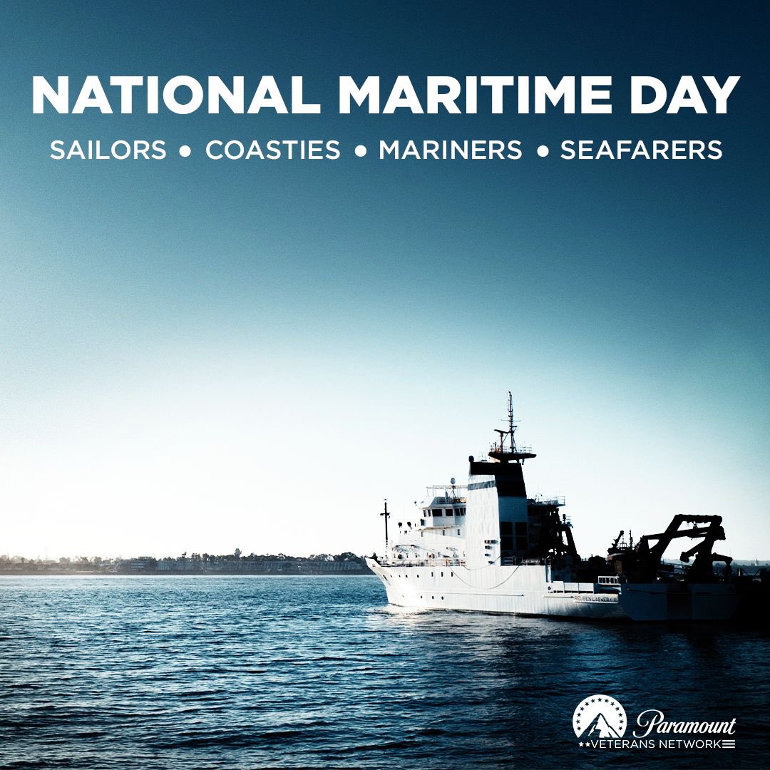 ParamountVetNet's tweet photo. Happy National Maritime Day from the Paramount VetNet Team!
#paramountvetnet #veteranandmilitary #veteransnetwork #thankyouforyourservice #supportthetroops #VetNet #maritimeday #nationalmaritimeday #sailorscoastiesandmarines #seafarers #seafarerslife💯⚓️🚢 https://t.co/MhI0MOLJRX