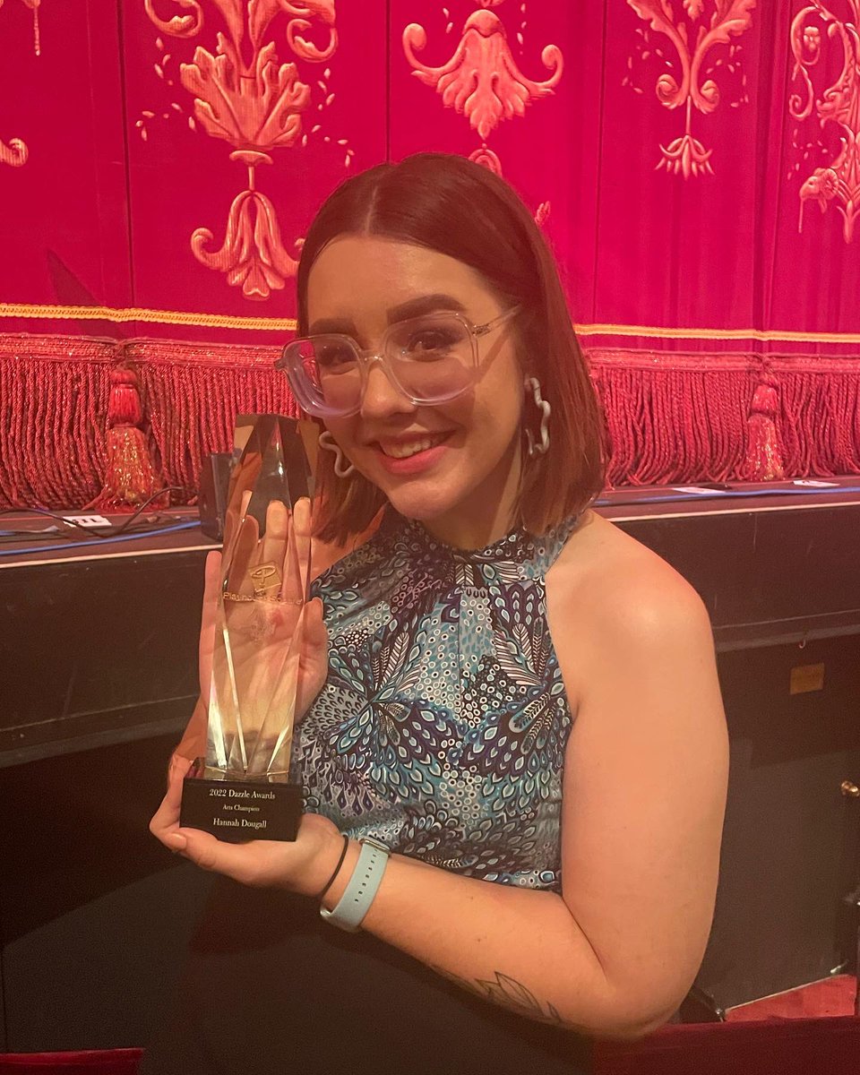 Just want to personally say thank you to my students &amp; <a href="/MidviewHS/">Midview High School</a> community! I am so grateful that Delaney was able to present me this Dazzle award tonight - I obviously cried! I am blessed with the best theatre kiddos out there 💙 It has been a unforgettable year! Thank you 🥹