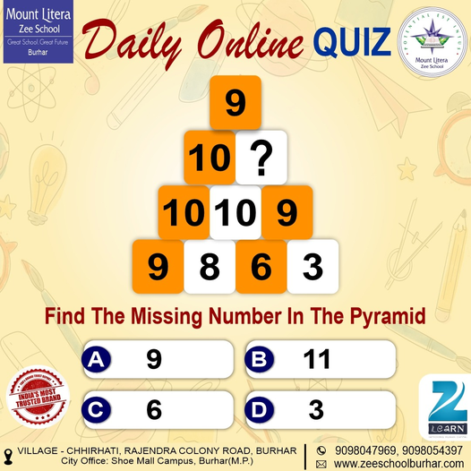 MLZSBurhar's tweet photo. Daily Online Quiz 
Mount Litera Zee School, burhar
#mountliterazeeschoolburhar
Note : Please answer in Comment Box. https://t.co/pokIl0yvcj