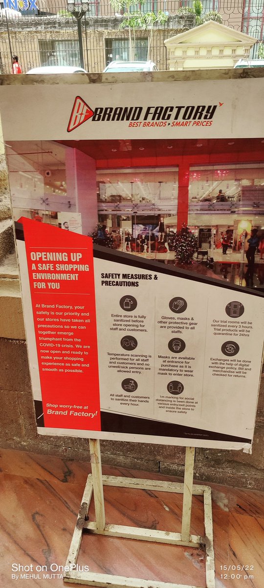 mehul_mutta's tweet photo. BRAND FACTORY DHOBI TALAO NEAR METRO CINEMA THERE IS STAFF ARE VERY IRRESPONSIBLE AND AIR CONDITIONER ALSO SWITCHED OFF AND VERY SUFFOCATING PLACE FOR SHOPPING . PLEASE DONOT GO FOR SHOPPING 🙏🙏🙏 https://t.co/lm3YsnIQX0