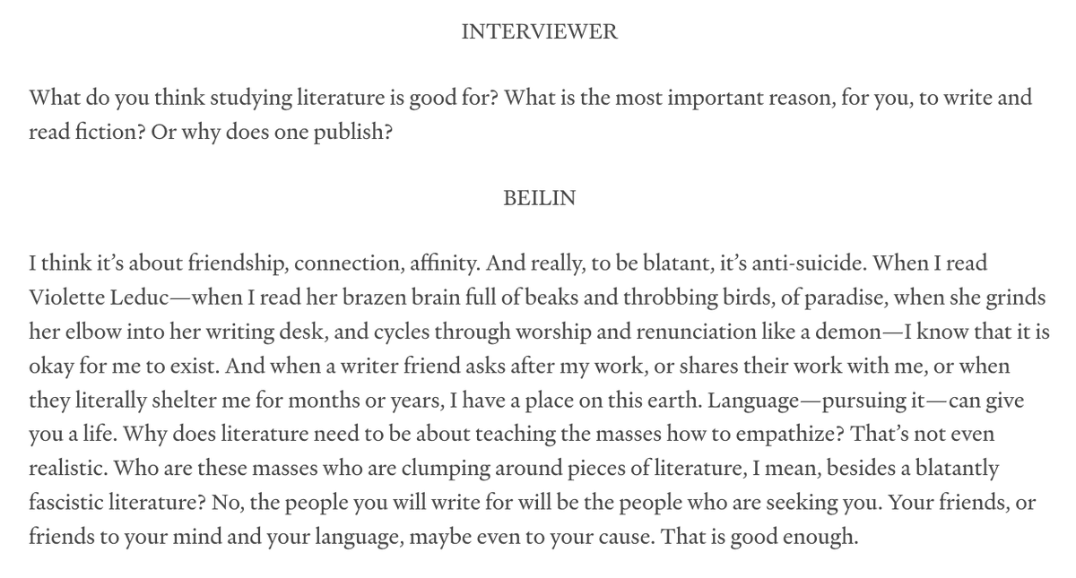Sheila Heti asks Caren Beilin about the purpose of studying literature, writing and reading: