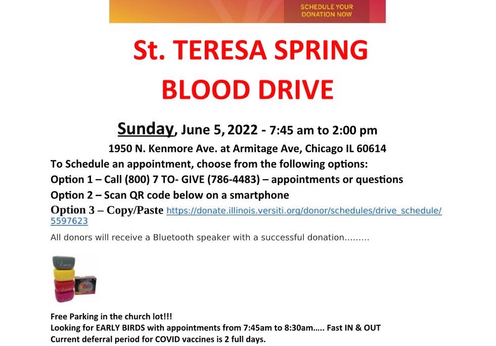 StTsChicago's tweet photo. Happy Sunday!As we do each week, we will continue our Sunday Mass Stream at 10am. Please tune in and celebrate with our community. Go to https://t.co/t286FAgVwR
And-Save the date to give blood! Thank you! #peace #pray #helpthoseinneed https://t.co/mvs3E82QJJ