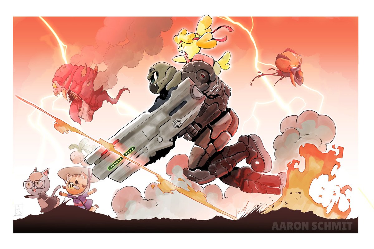 「Doomguy and Isabelle is still one of my 」|Aaron Schmitのイラスト