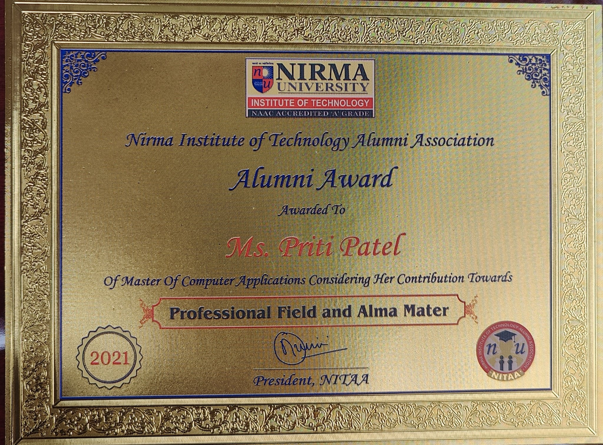 Nirma Nirma University Diploma