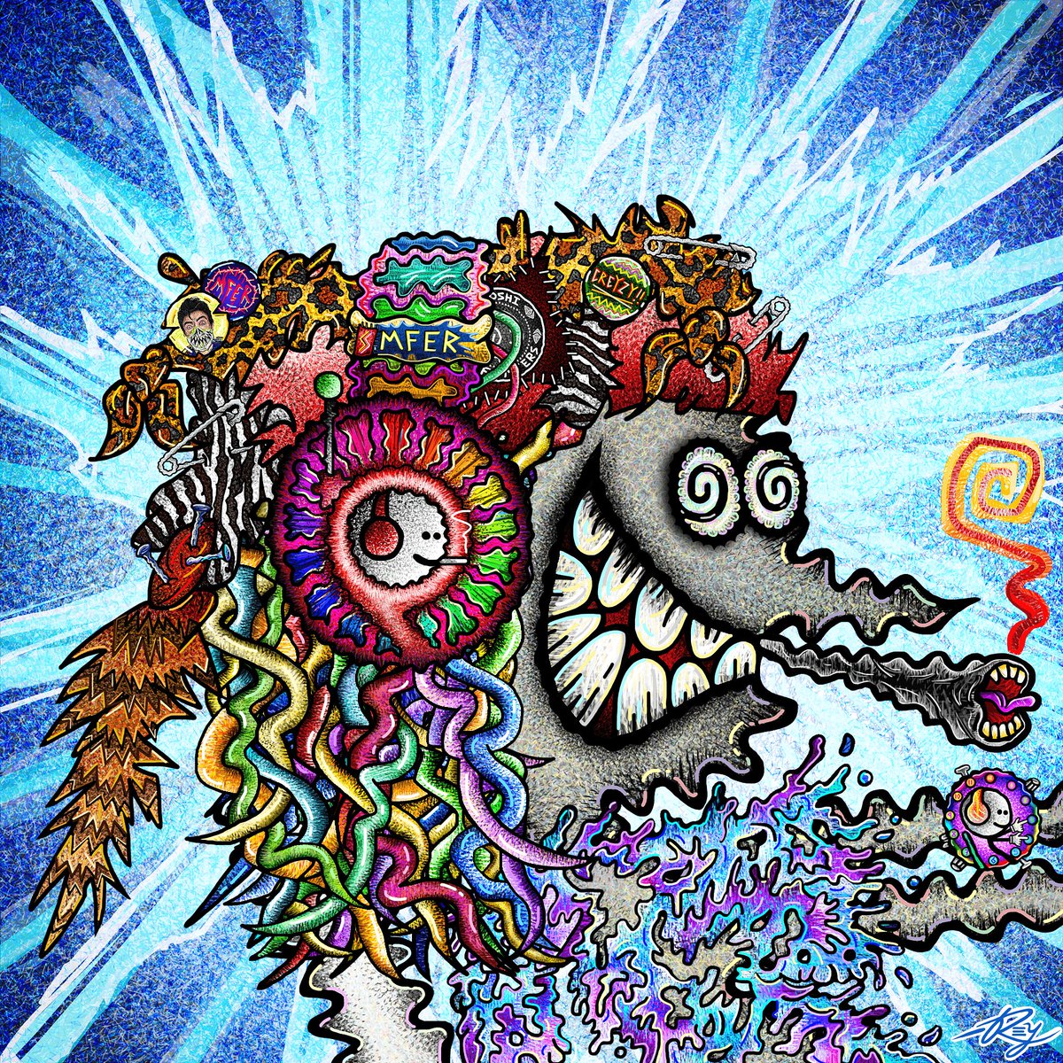 amazing 🤩 
all in one <a href="/reylarsdam/">RΞY</a> #mfer <a href="/sartoshi_nft/">@sartoshi_nft</a> <a href="/CREYZIES/">CREYZIES</a> #mfer420