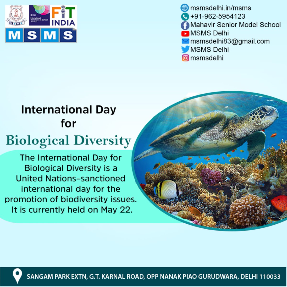 MSMSDelhi's tweet photo. The @UnitedNationss_ has proclaimed May 22 as #InternationalDayforBiologicalDiversity to increase understanding &amp; awareness of biodiversity issues.

The theme of International Day for Biological Diversity, May 22, 2022, is #BuildingASharedFutureForallLife

#ProtectingBiodiversity https://t.co/vboVIUkHEb