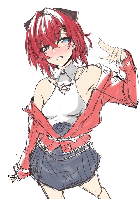 顔の大きさとか、腕の長さ直した
アンジュさんのラフ もう少しエッチな感じにしたいんだけどなぁ 