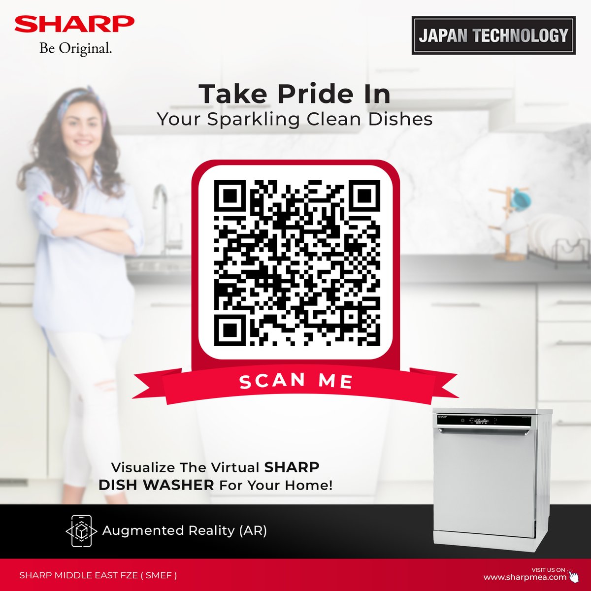 sharp_ce_mea's tweet photo. Scan QR & view live SHARP DISHWASHER in your Home via Augmented Reality (AR).
#sharpmea https://t.co/R7EXJxAUBX