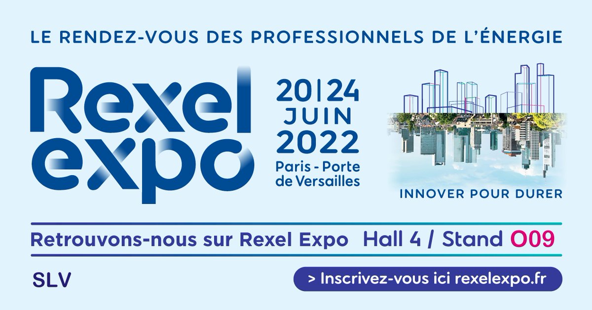 Rendez-vous du 20 au 24 Juin à Paris Porte de Versailles pour le salon REXEL Expo.
Retrouvez-nous Hall 4 stand O09, pour échanger sur nos services et actualités de la marque.

Inscriptions sur : ow.ly/TcG450J3Fi0

#slv #experiencelight #salon #rexelexpo #paris