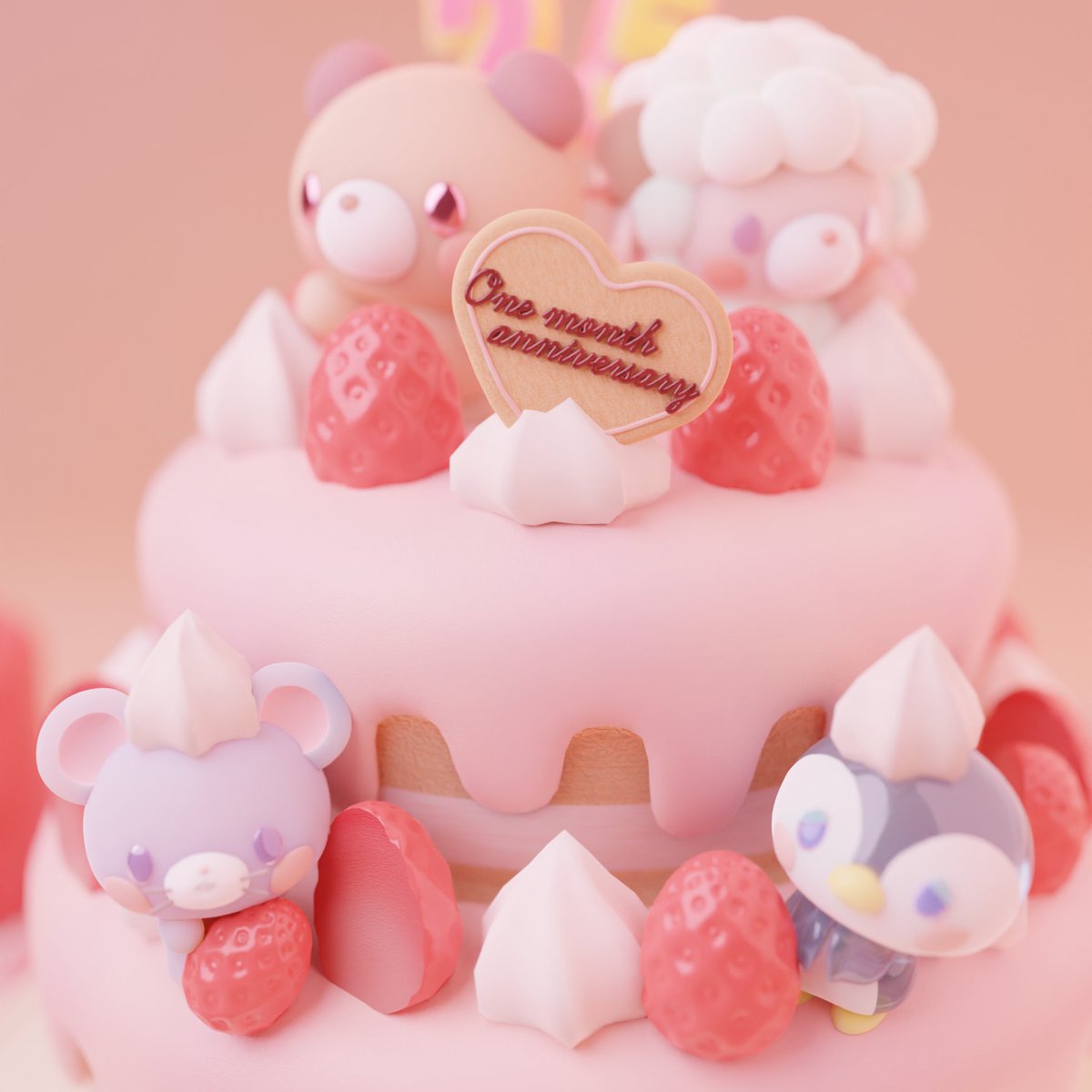 25日でblenderはじめて1か月なので
お祝いのケーキを作りました🎂
#blender #b3d
#blender初心者