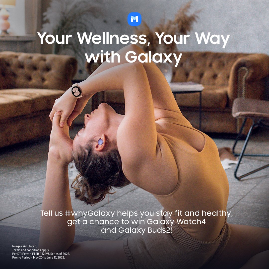 SamsungPH's tweet photo. Are you working towards your fitness goals?

Show and tell us #whyGalaxy helps you stay fit and healthy, and get a chance to win a Galaxy Watch4 and Galaxy Buds2!

Register in Samsung Members today and head to the contest tab to join: https://t.co/3YrfrPXats https://t.co/z6pPOBIPBe