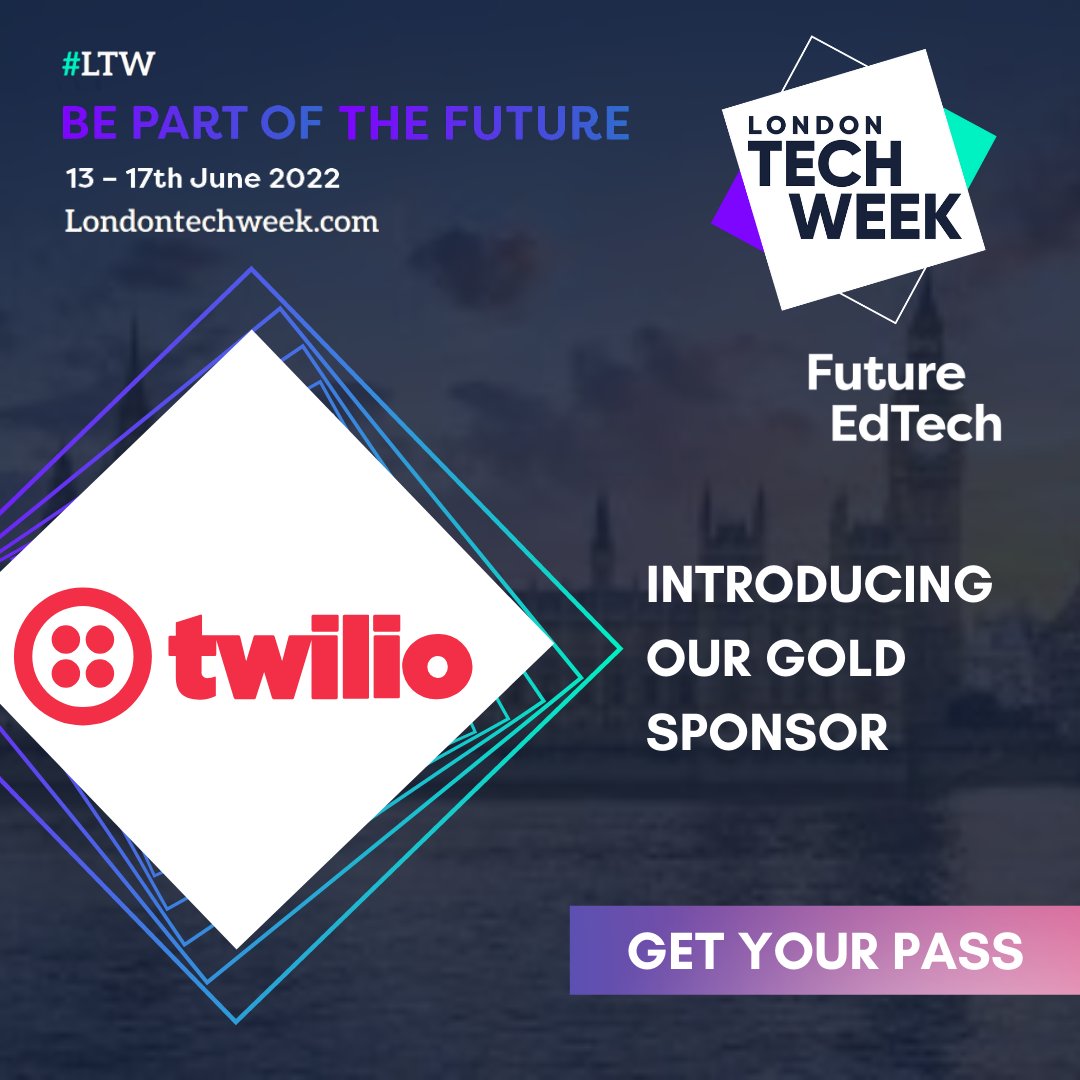 LDNTechWeek's tweet photo. We’re thrilled to have @Twilio as Gold Sponsor at #LTW2022 and #FutureEdTech.
Check our ticket options to connect with their team and learn more about their company, products & solutions at the event: https://t.co/KaEnZ36M3z 🎟️ https://t.co/UsGolUO28c