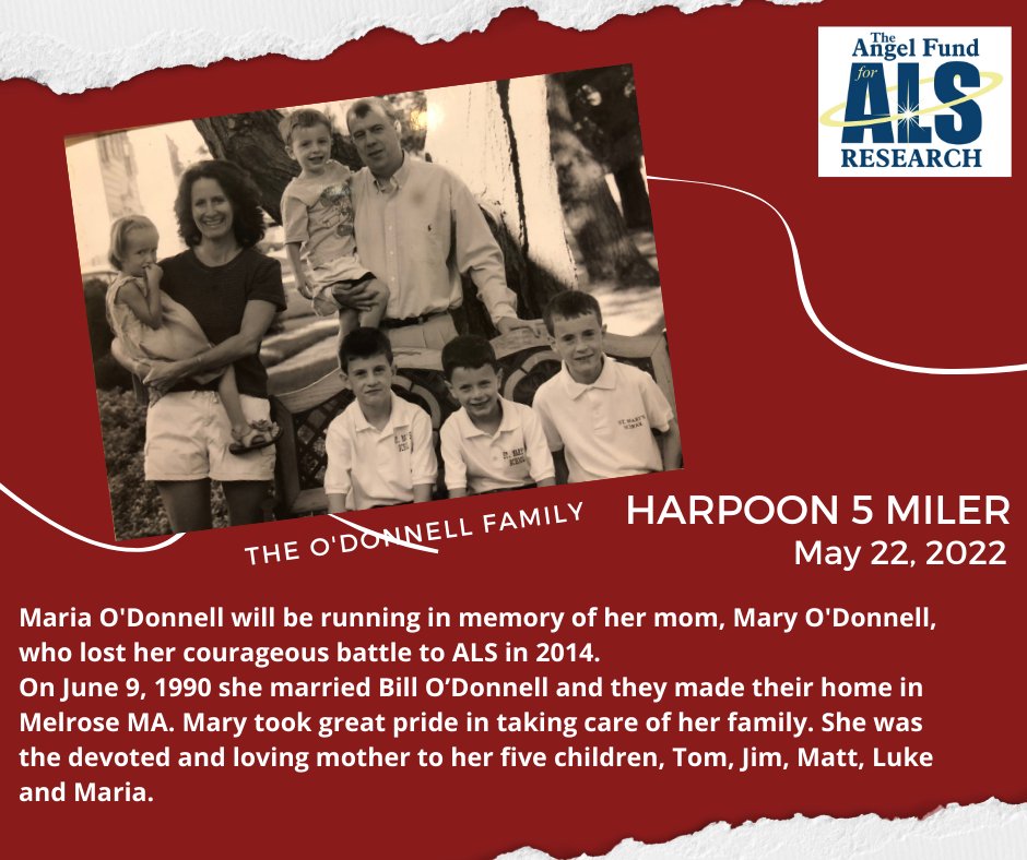 theangelfundals's tweet photo. Maria O'Donnell is running the Harpoon 5 Miler today in memory of her mom Mary who lost her courageous battle to ALS.
#Stepuptocureals https://t.co/qe4RYJ8pxA