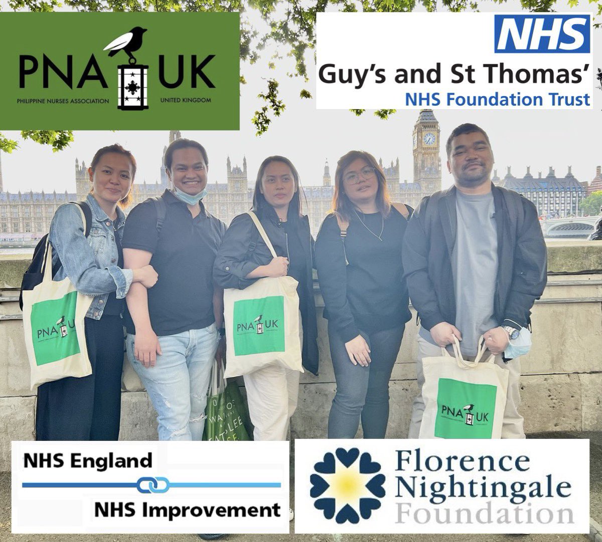 More #IENs welcomed by @PNA_UKnurses @jmac1218 @GSTTnhs & provided with welcome hampers made possible by @NHSEngland & @FNightingaleF @CNOEngland @westwood_greta @GemmaStacey10 @LucyBrownFNF @duncan_CNSE w/ @GoalsOlivers @Remah_Tabjan @avey_bhatia #TeamFlorence @seacolestatue