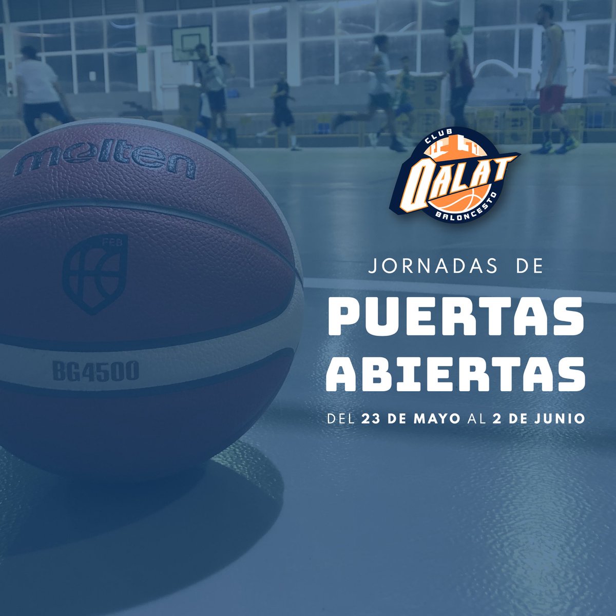 CBQalat's tweet photo. 📣 𝗝𝗢𝗥𝗡𝗔𝗗𝗔𝗦 𝗗𝗘 𝗣𝗨𝗘𝗥𝗧𝗔𝗦 𝗔𝗕𝗜𝗘𝗥𝗧𝗔𝗦 ‼️

Ven a disfrutar del baloncesto en nuestras jornadas de captación de todas las categorías (desde 3 años). Las puertas abiertas comenzarán el 𝗹𝘂𝗻𝗲𝘀 𝟮𝟯 𝗱𝗲 𝗺𝗮𝘆𝗼 y finalizarán el 𝗺𝗮𝗿𝘁𝗲𝘀 𝟮 𝗱𝗲 𝗷𝘂𝗻𝗶𝗼. https://t.co/DX9JzPNAzC