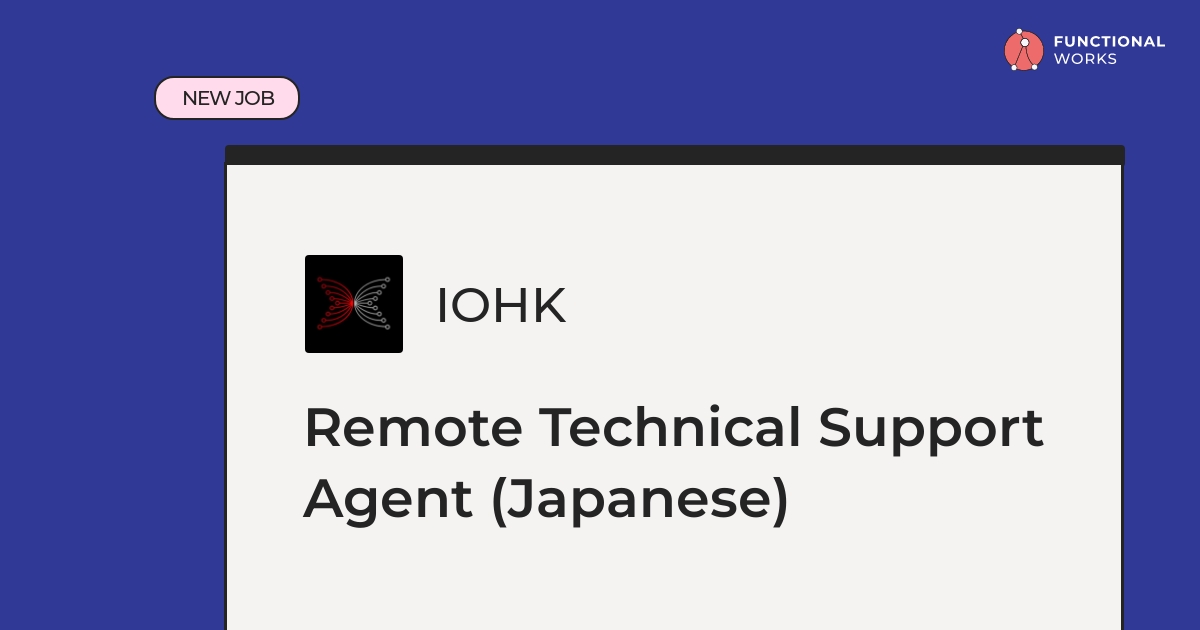 Functionalworks's tweet image. 👉 IOHK is looking for a Remote Technical Support Agent (Japanese) working with it technical support

Apply now or send to a friend! 🔥
zpr.io/P4TSNngMYwMR

#remotework #remotejobs #ittechnicalsupport