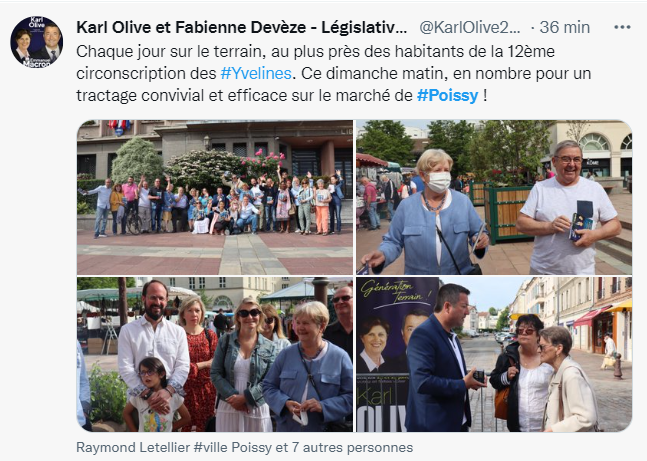 ArmelleHaya's tweet photo. #Legislatives2022 #Yvelines #Circo7812 #Poissy
pas de distribution du programme (un calendrier ?!) #Renaissance #Ensemble ? et toujours sous bannière #GenerationTerrain alors que @RichardFerrand s'est agacé de l’absence d’@EmmanuelMacron sur les affiches ? https://t.co/eYg0B6Eq5q
