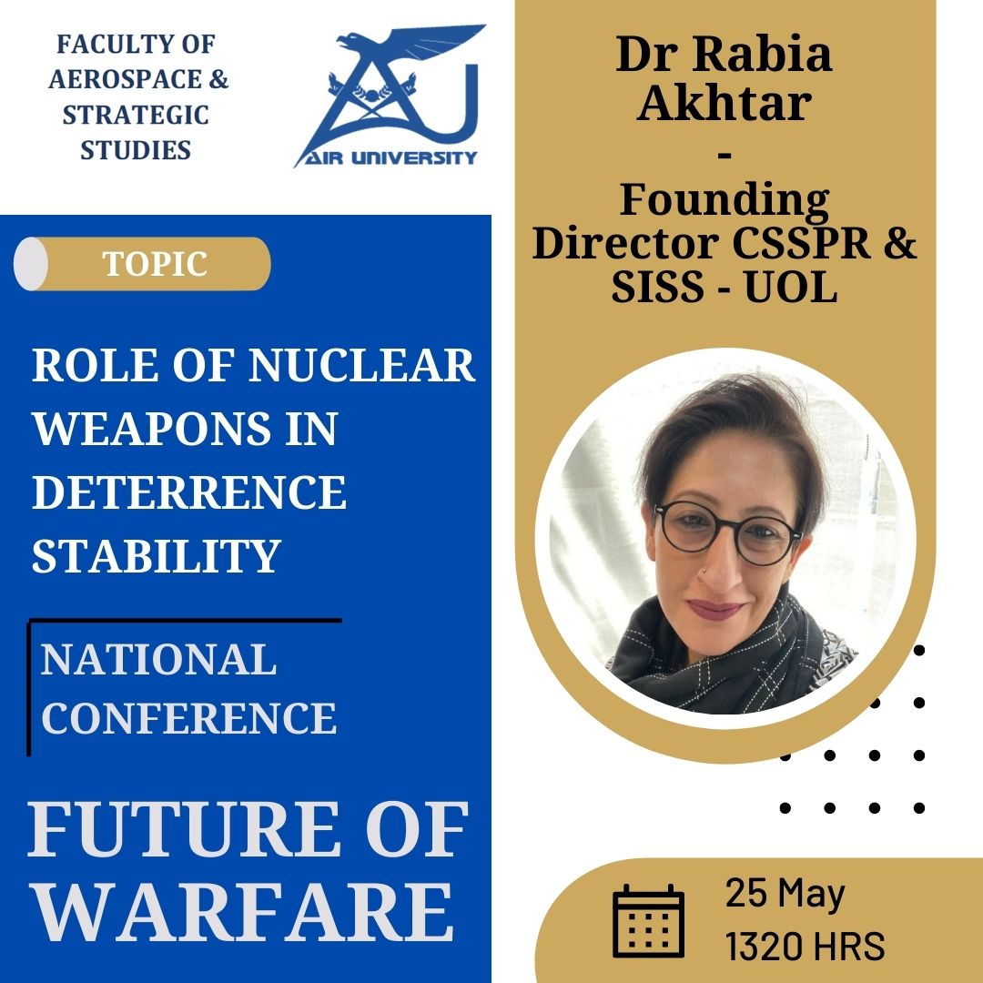 f_aider's tweet photo. The #FOWCONFAU22 by @fass_air, #AirUni #islamabad will be organizing an important session on strategic stability in South Asia as #YoumeTakbeer 🇵🇰's 24th year of #nuclearization approaches.
-
Join #FASSCONF22 and register at fassconference.2022@gmail.com https://t.co/KgByhD8ibP