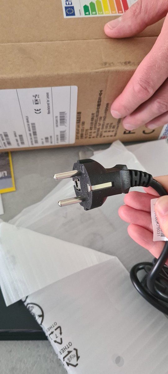 sianweaver's tweet photo. @ArgosHelpers Hi Argos my Lenovo screen has been supplied with a 2 pin plug not a UK 3 pin plug. Surely this can't right?! https://t.co/30PMo4C7Hs