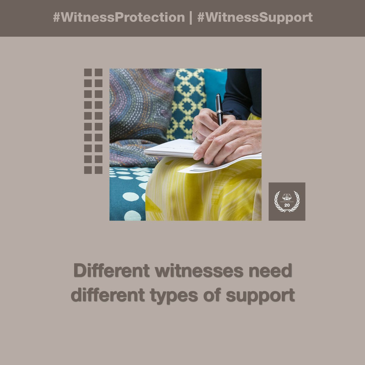 IntlCrimCourt's tweet image. #WitnessProtection
#WitnessSupport
“Witnesses who have come to terms with their trauma may have different needs than those who still struggle with the daily life... Individual psychological assessments help gauge this, to offer the support each witness needs”–An, ICC Psychologist