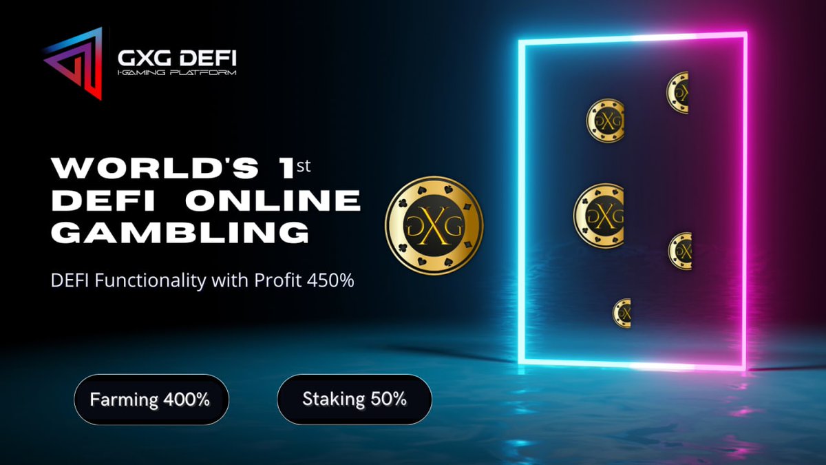 gxgtoken's tweet photo. GXG DeFi Gaming Platform
One of the first DeFi Online Gambling Platform and earn up to 400% APY π₯³
#gxgtoken #DeFi #gaming #platform https://t.co/jqnhLfOnXD