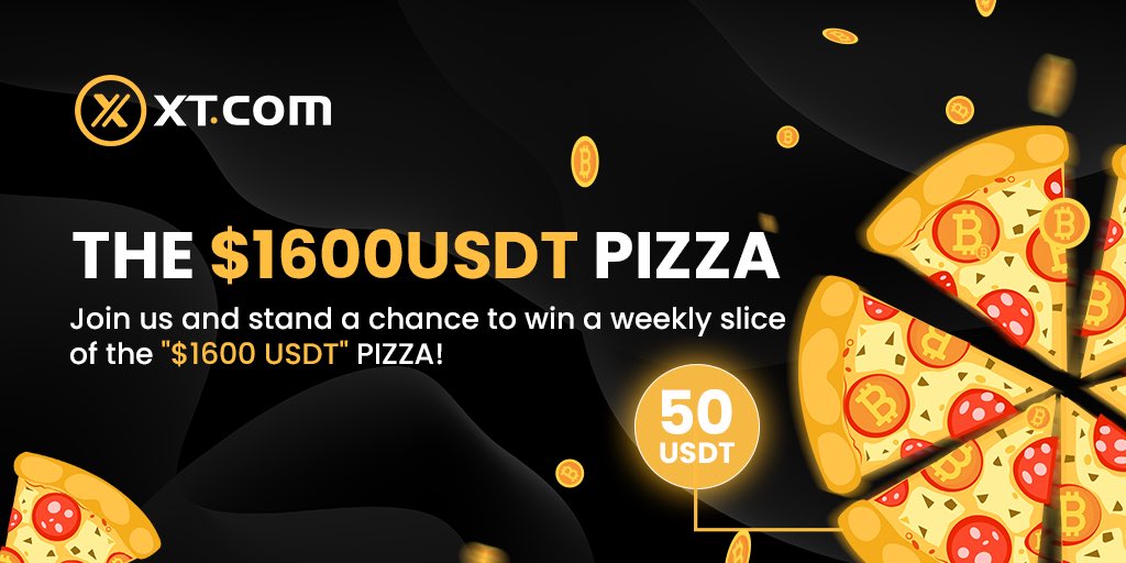 XTexchange's tweet photo. Earn a slice Of The $1600 PIZZA 🍕

Follow these simple steps to win BIG!

1- Follow @XTExchange on Twitter &amp; Instagram (Double Entry) 👤

2- Retweet / Repost this contest

3- Sign up on https://t.co/x3toxzq339 and Complete the KYC Verification ⚠️

4- Share your XT Wallet Address https://t.co/rfU6wGaaXO