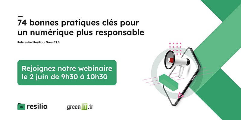 Découvrez la 3ème édition du référentiel Green IT du <a href="/ClubGreenIT/">ClubGreenIT</a> . 

Le 2 juin de 9h30 à 10h30, en ligne : eventbrite.fr/e/billets-74-b…

Déployé depuis 15 ans dans des centaines d'entreprises, il vous aide à mettre en oeuvre votre stratégie numérique responsable et à vous comparer.