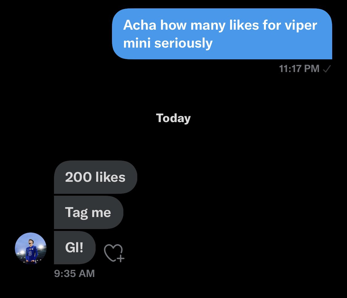 DS_Twins1's tweet image. 200 likes in 24 hours and @Blazefnx_ gives me a viper mini