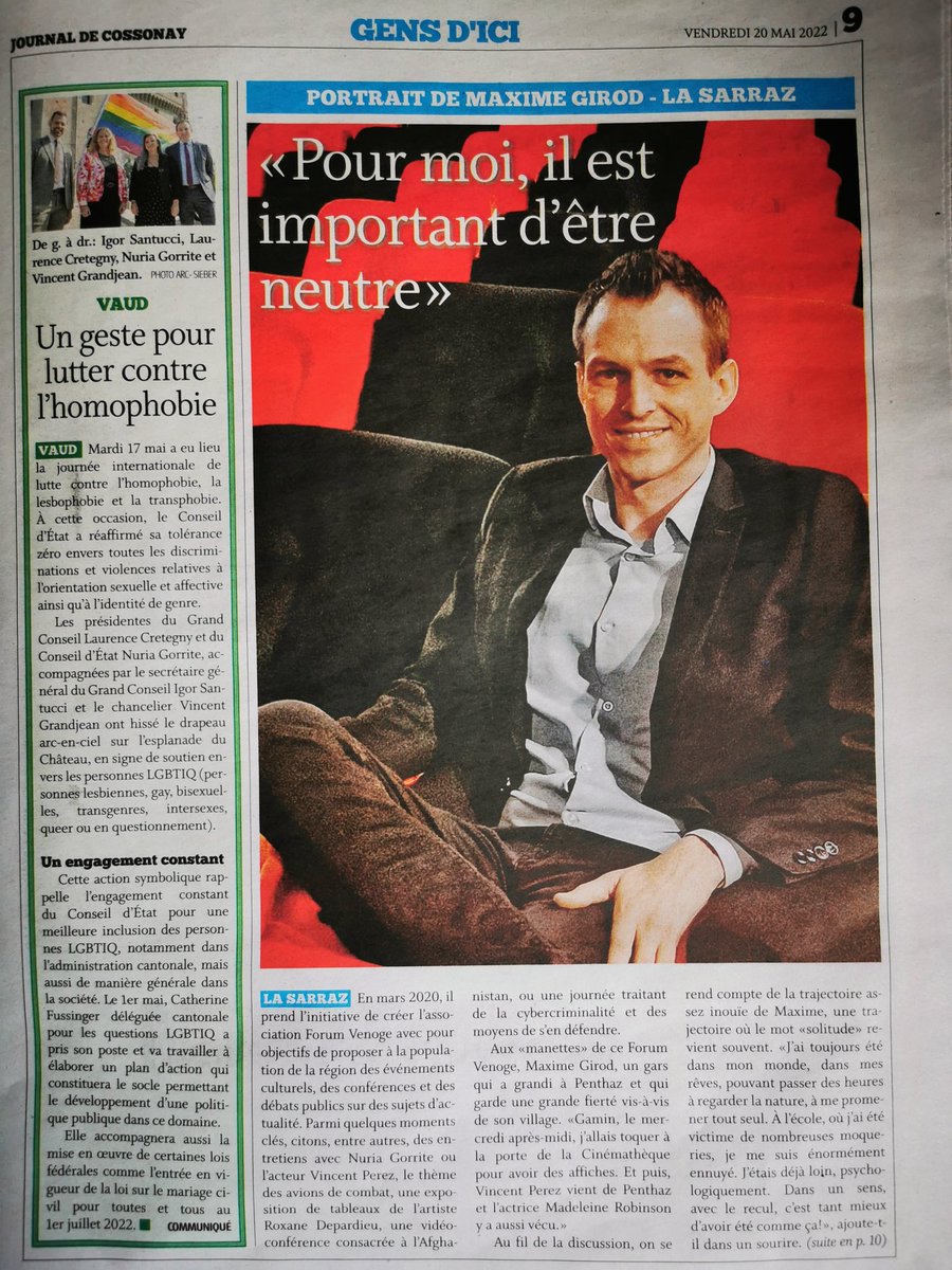 MaximeGirod's tweet photo. Merci au Journal de Cossonay pour ce sympathique portrait ! https://t.co/ZaQBqAt2Ee