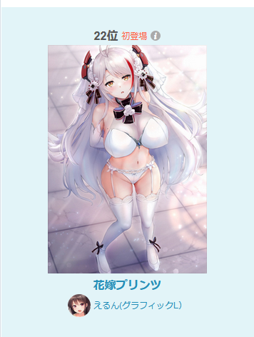 pixivのイラストルーキーランキング入りした、やったー😆 