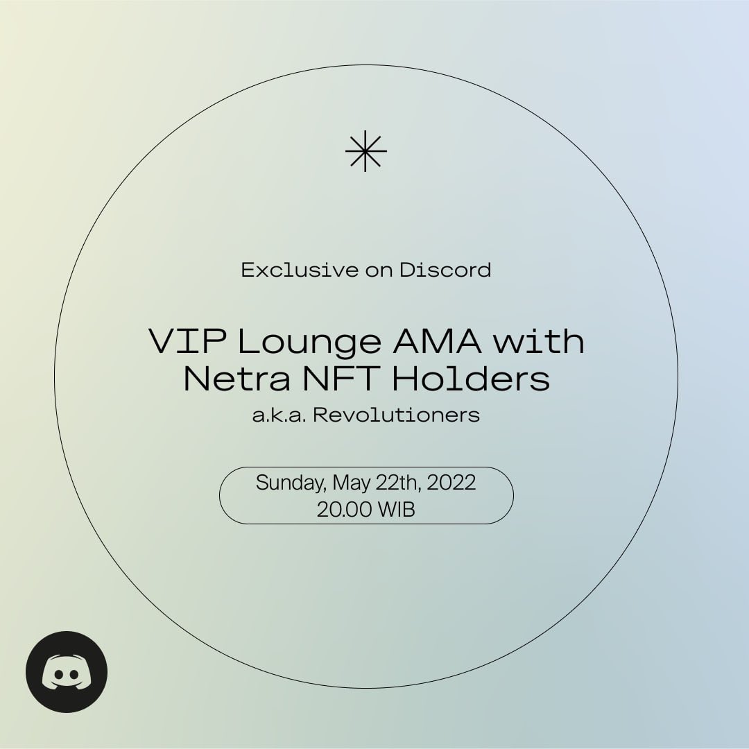 netramusic's tweet photo. Calling all Revolutioners to join our private AMA tonight at 20.00 WIB exclusive on the VIP Discord Lounge channel
#JoinTheRevolutions
#MusicNFT
#NFT
#NFTCommunity https://t.co/aZvlk9e6xw