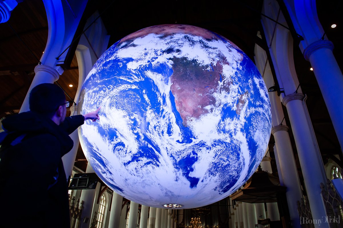 Gaia, the itinerant artwork can be seen in the Martinikerk in Franeker, Netherlands. May 21st © Romy Fernandez 🌎🌍🌏 @lukejerram #Earthartwork #Gaia #photojournalism