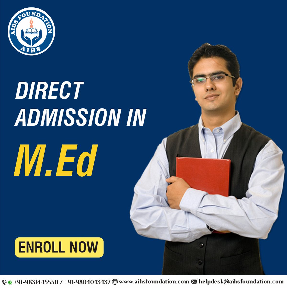 AIHS_Kolkata's tweet image. M.Ed Admission Open For New Session
Under WBUTTEPA University
Book your seat now
Contact: 9748720299, 9804043437, 9831445550
#MEdAdmission #medadmission2022 #MedCourse #AdmissionsOpen #aihskolkata #aihs