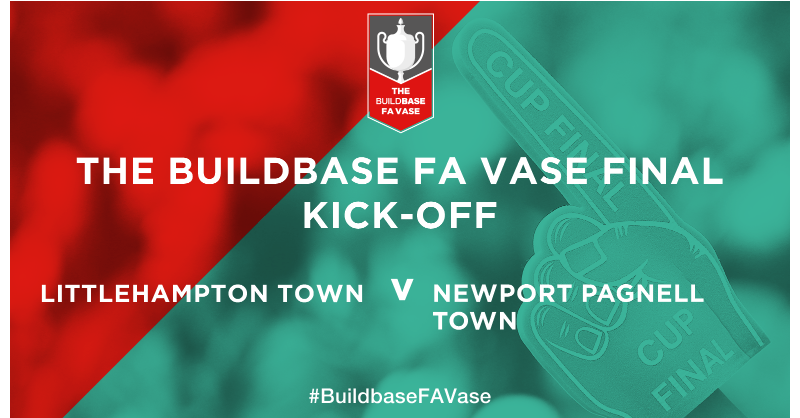 FA's tweet photo. The #BuildbaseFAVase is now underway!

Littlehampton Town 🆚 Newport Pagnell Town
📺 BT Sport 1
📍 @wembleystadium https://t.co/HfiqAdce1A