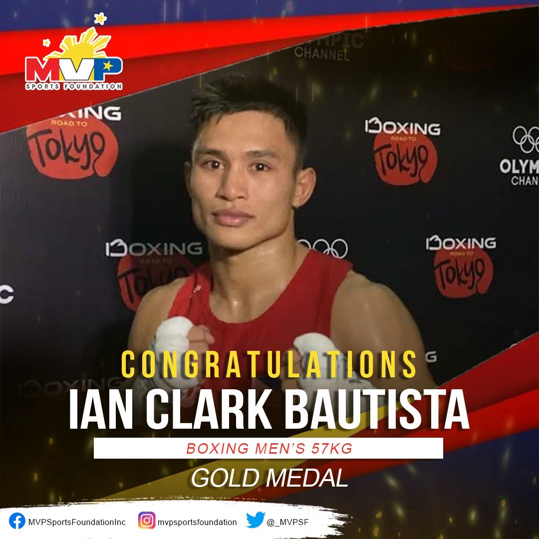 2ND 🥇 MEDAL FOR PH BOXING! 🥊

Congratulations to Ian Clark Bautista for winning another gold medal in men’s 57kg finals in boxing! We are proud of you! 💪💯🇵🇭

Follow us on our social media handles! IG/FB/Twitter👉🏼 mvpsfph 

#TungoSaGinto
#SEAGames2022