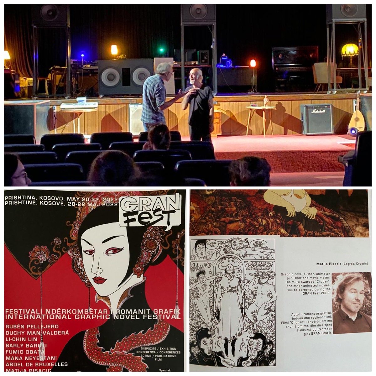 danijelabarisic's tweet photo. Thanks to ⁦@GaniJakupi⁩ we enjoyed in International Graphic Novel Festival #GRANFest this weekend in Prishtina and happy to see renowned Croatian author Matija Pisačić as participant https://t.co/kYvBhC16lv