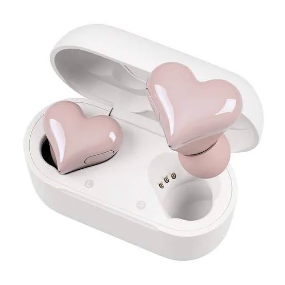 来月ソフトバンクに実物見に行きたい。ハート型のワイヤレスイヤホン可愛すぎ