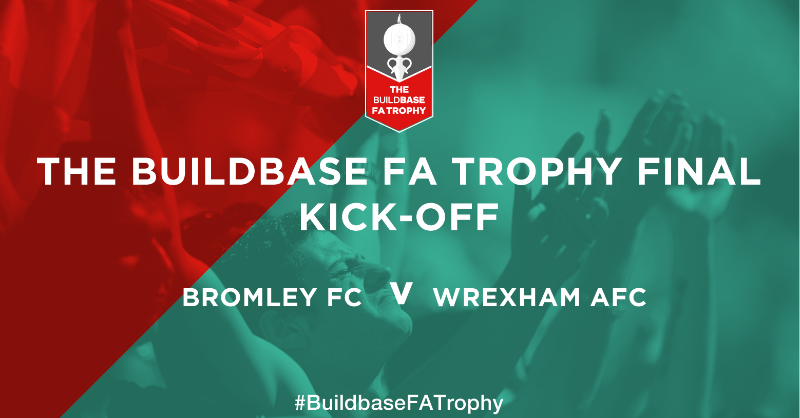 FA's tweet photo. Who will be lifting the #BuildbaseFATrophy?
Bromley FC 🆚 Wrexham AFC
📺 BT Sport 3
📍 @wembleystadium https://t.co/2ziRZ78KMo