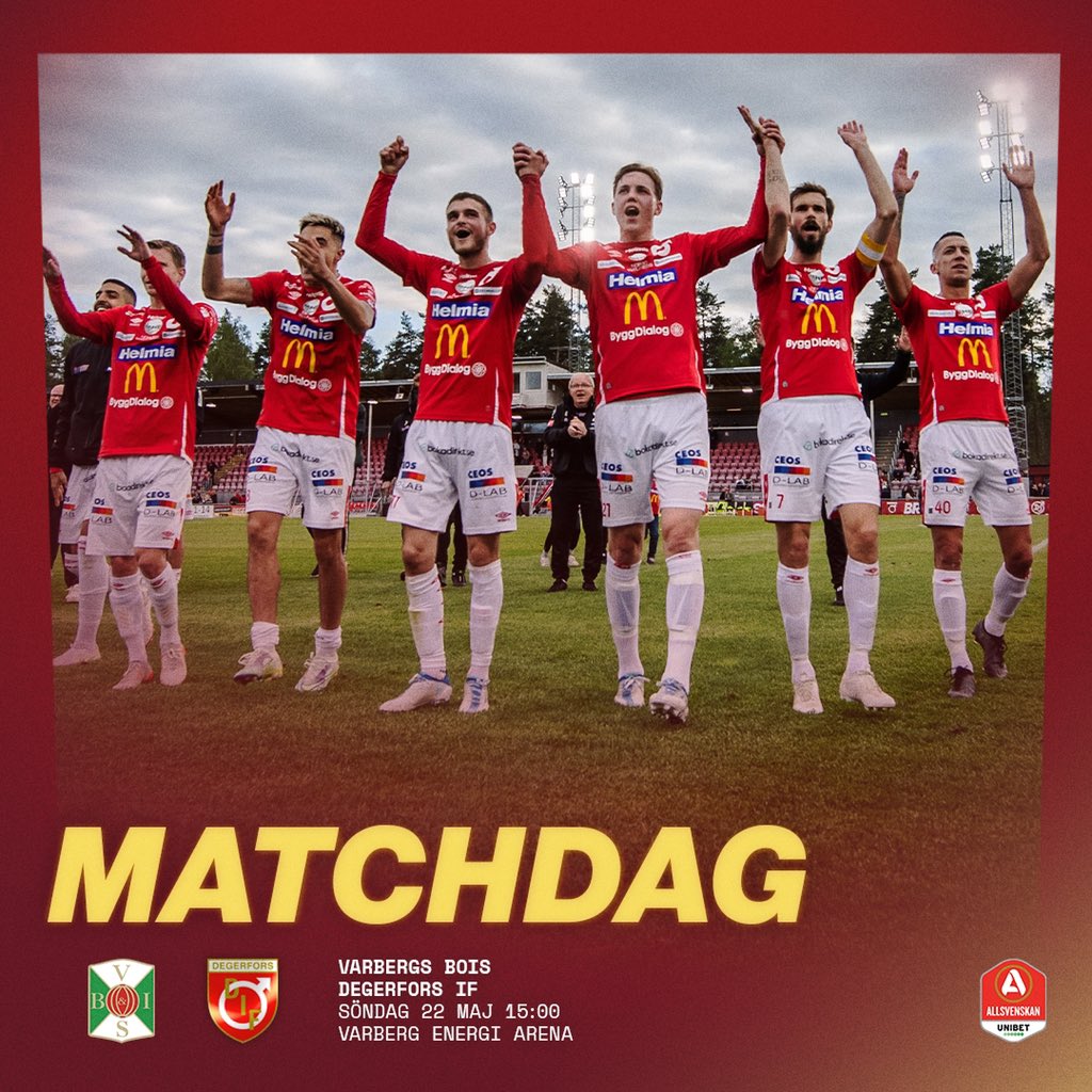 Matchdag! Idag tar vi med tre poäng hem från Varberg! ❤️🤍

#DegerforsIF
