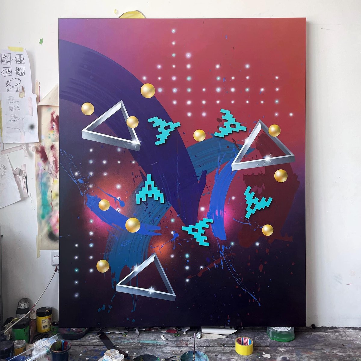 Nothing But Trouble, Who The Hell Cares (2022), acrylic on canvas, 140cm x 175cm
-
-
#contemporarypainting #artiststudio #abstractpainting #abstractart #hardedgepainting #abstractexpressionism #geometricart #artcollector  #brandmarketing #cooladvertising #freshart #coolartwork