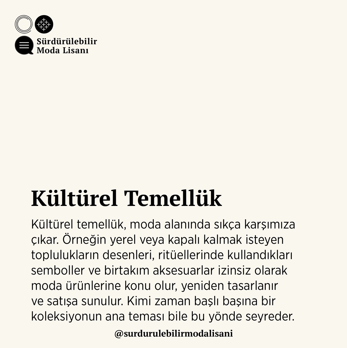 LisanModa's tweet photo. “21 Mayıs Dialog ve Kalkınma için Dünya Kültürel Çeşitlilik Günü” ile ilgili olarak sözlüğümüzden “Kültürel Temellük” kavramını seçtik.
Detaylı bilgi için:
https://t.co/w3noyy3Ny1
#aslındaneyigiyiyoruz #herkesiçinadilmoda #etikmoda #değer #modanındekolonizasyonu #sosyaladalet https://t.co/MlgVnOr8iR