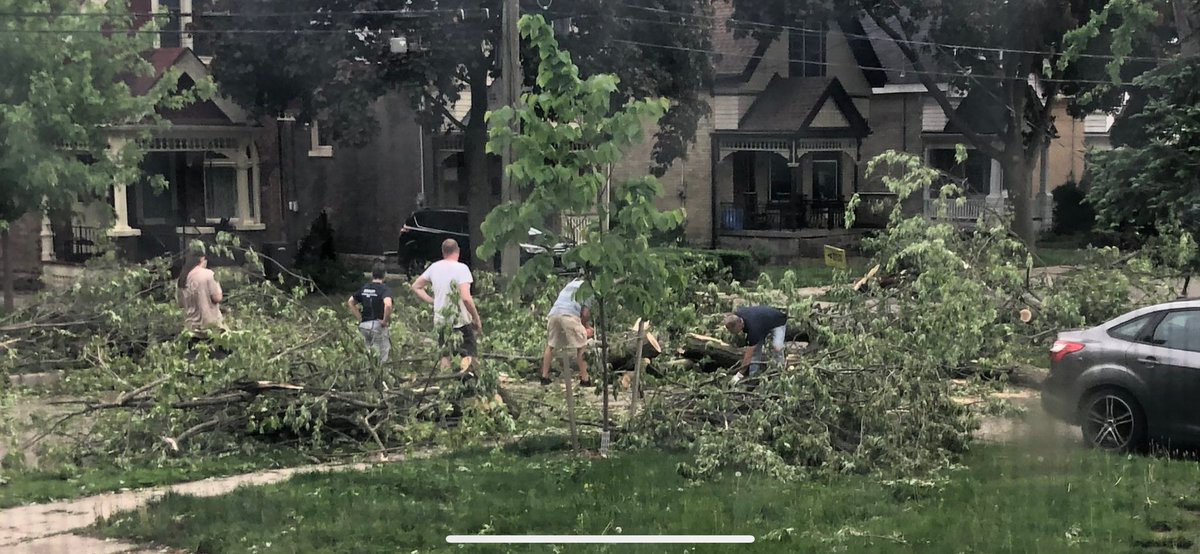 This is just one side of my house through a bay window. I’ve had no power now for 16 hours! It’s killed 4 ppl and destroyed property and many injuries from fallen trees!