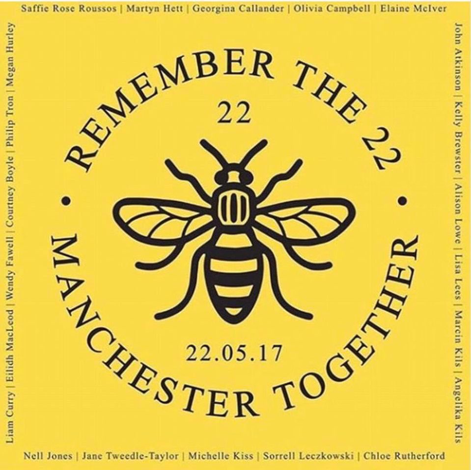 _ICAcademy1's tweet photo. A day ICA will never forget. 🐝

We remember them all today. 🤍

#WeAreICA #ManchesterRemembers #ManchesterTogether #Remember22 https://t.co/R6wTPdbVSE