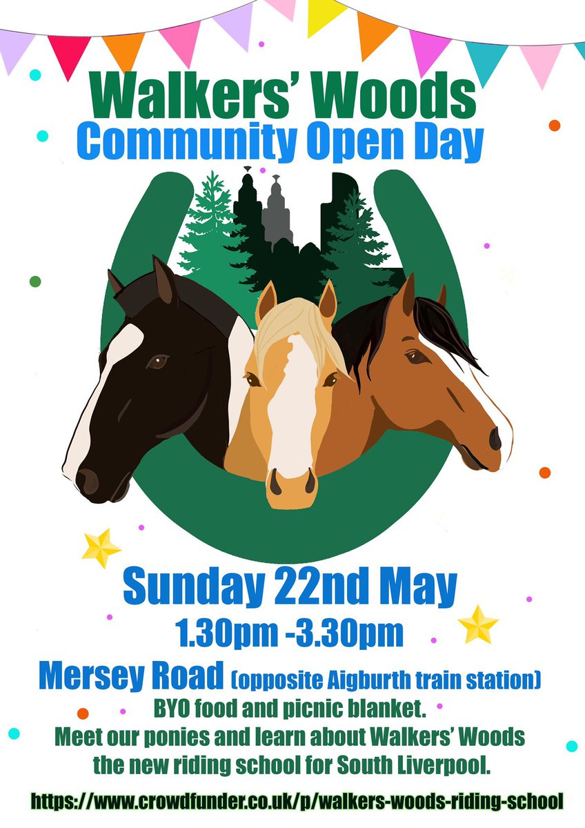 TODAY is our community open day! Come and join us to learn more about our new project Walkers’ Woods 1:30-3:30 Mersey Road🐴 

The ponies will be ridden down from our Dingle site along Otterspool Prom at 12, so keep your eyes peeled for them! 🐴🐴🐴 crowdfunder.co.uk/p/walkers-wood…