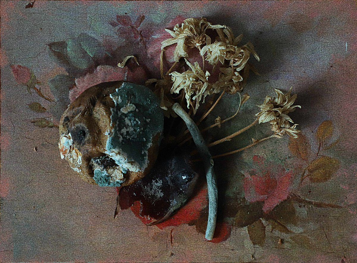 This is one of work I created last year to express how the pandemic is going for me. Naturally, everything goes to decay, and this naturemorte asks us to think of life and the death inherent in it as a reality that we must always remember.